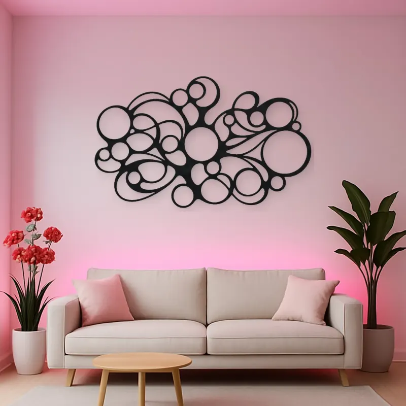 Connected Bubble Field Metal Wall Art | Modern Abstract Metal Decor