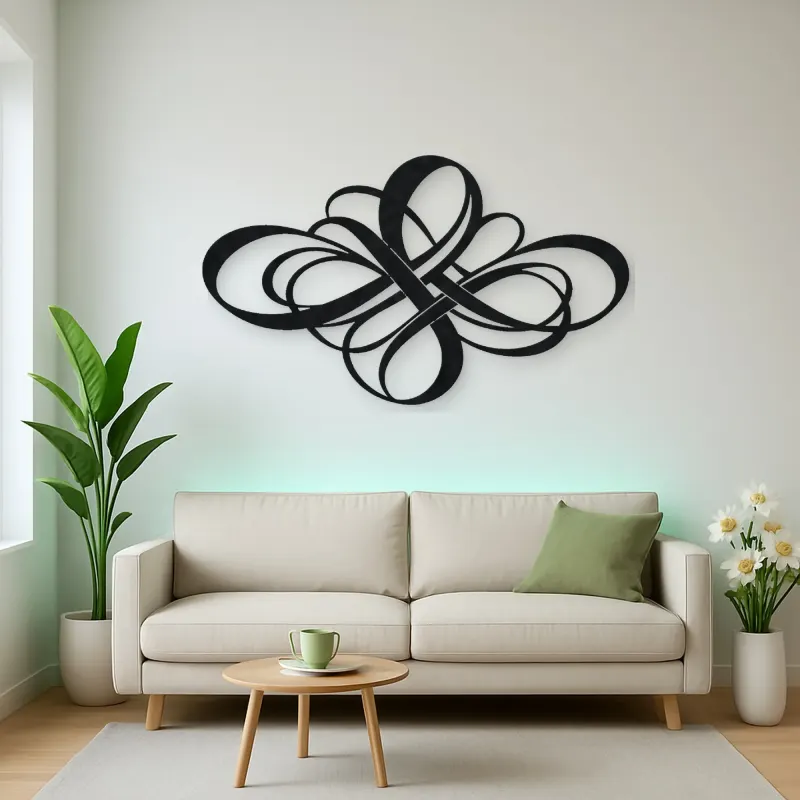 Modern Ribbon Knot Metal Wall Art | Modern Abstract Metal Decor