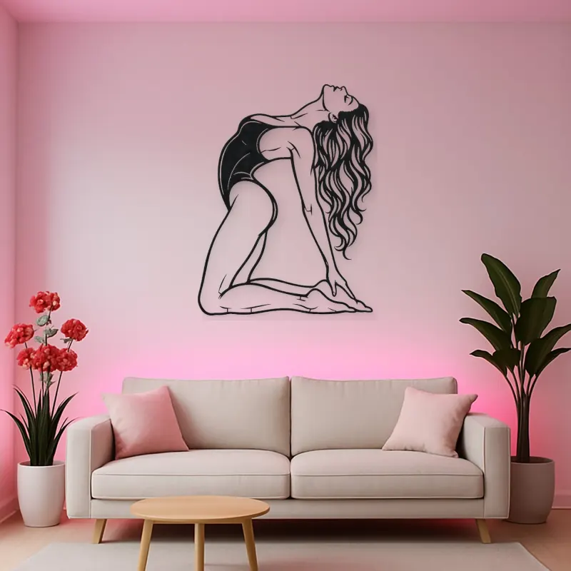 Arched Back Pose Metal Wall Art | Movement Silhouette Decor