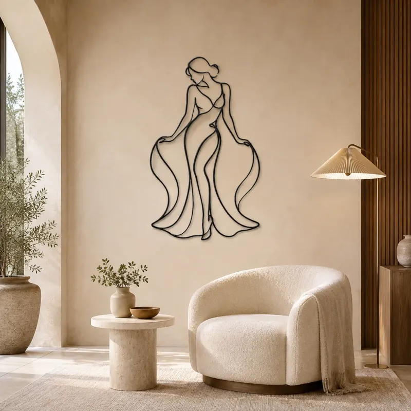 Classic Boudoir Silhouette Metal Wall Art | Fashion Figure Wall Decor - lifestyle view 5