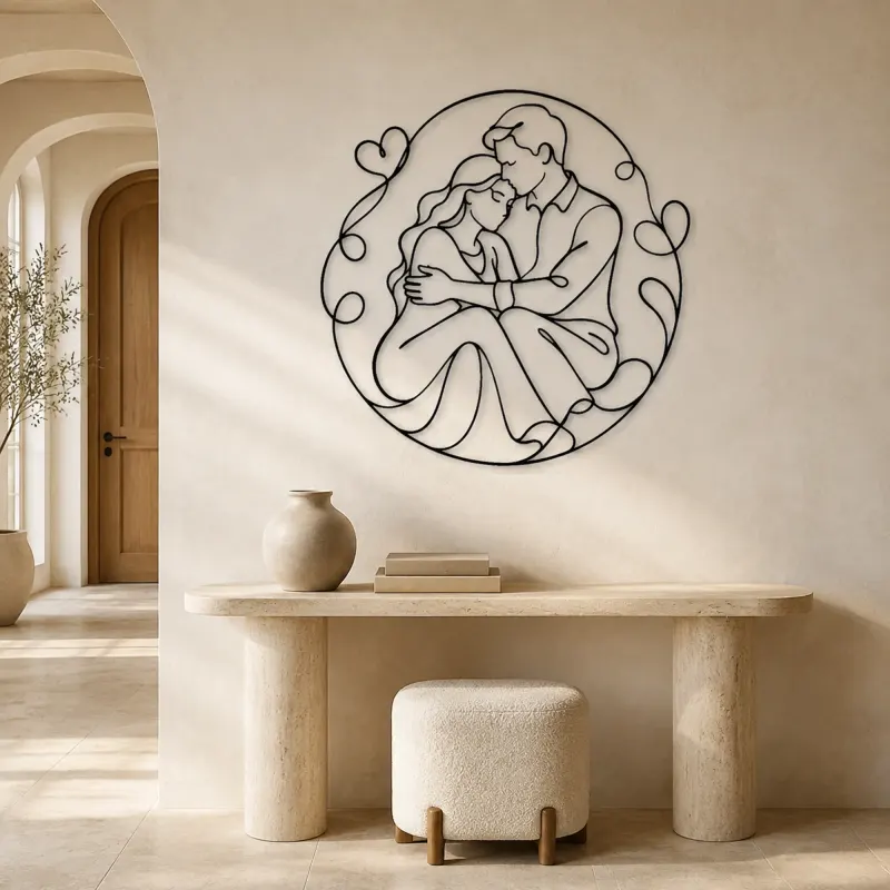 Quiet Moment Couple Metal Wall Art | Romantic Couple Decor - lifestyle view 3
