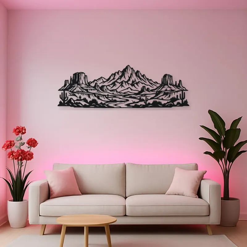 Desert Mesa Range Metal Wall Art | Nature Silhouette Decor