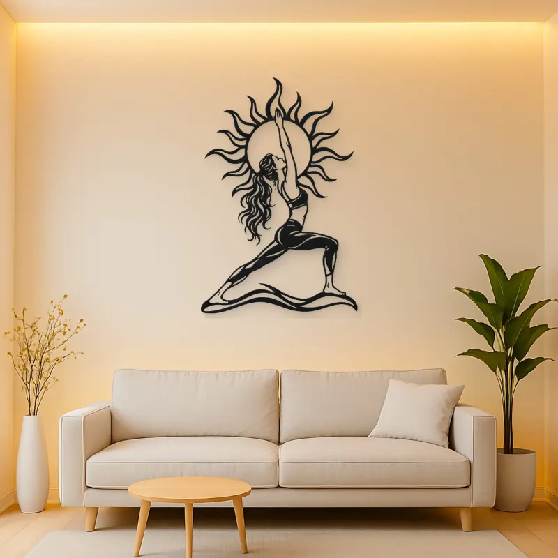 Sun Salutation Metal Wall Art | Movement Silhouette Decor