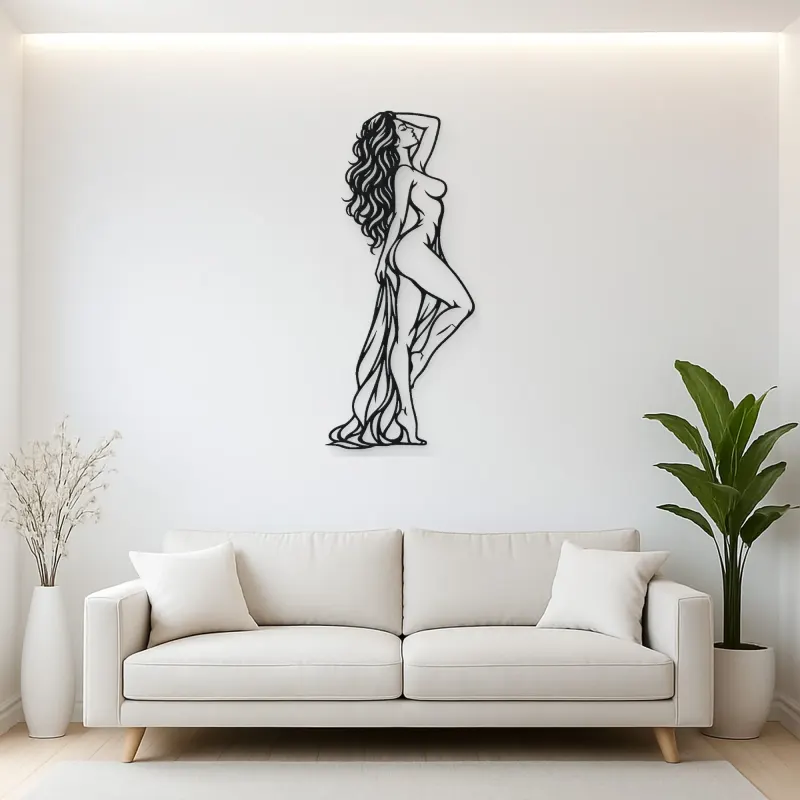 Confident Side Profile Metal Wall Art | Minimalist Woman Line Art
