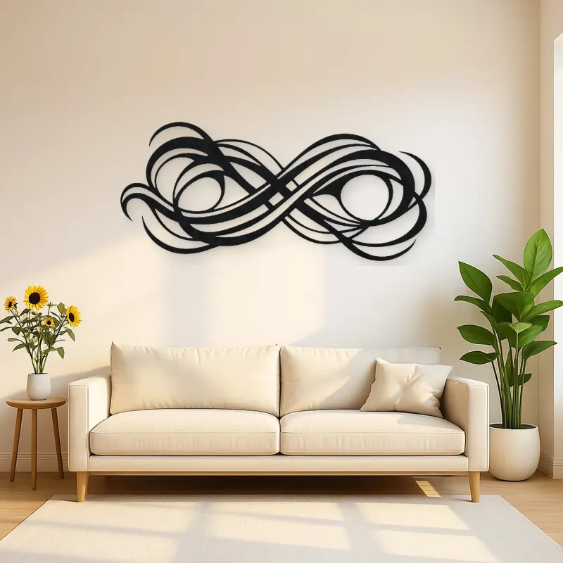 Interwoven Wave Ribbons Metal Wall Art | Modern Abstract Metal Decor