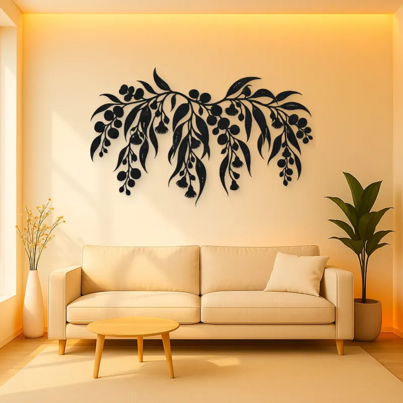 Eucalyptus Cascade Metal Wall Art | Botanical Metal Wall Decor