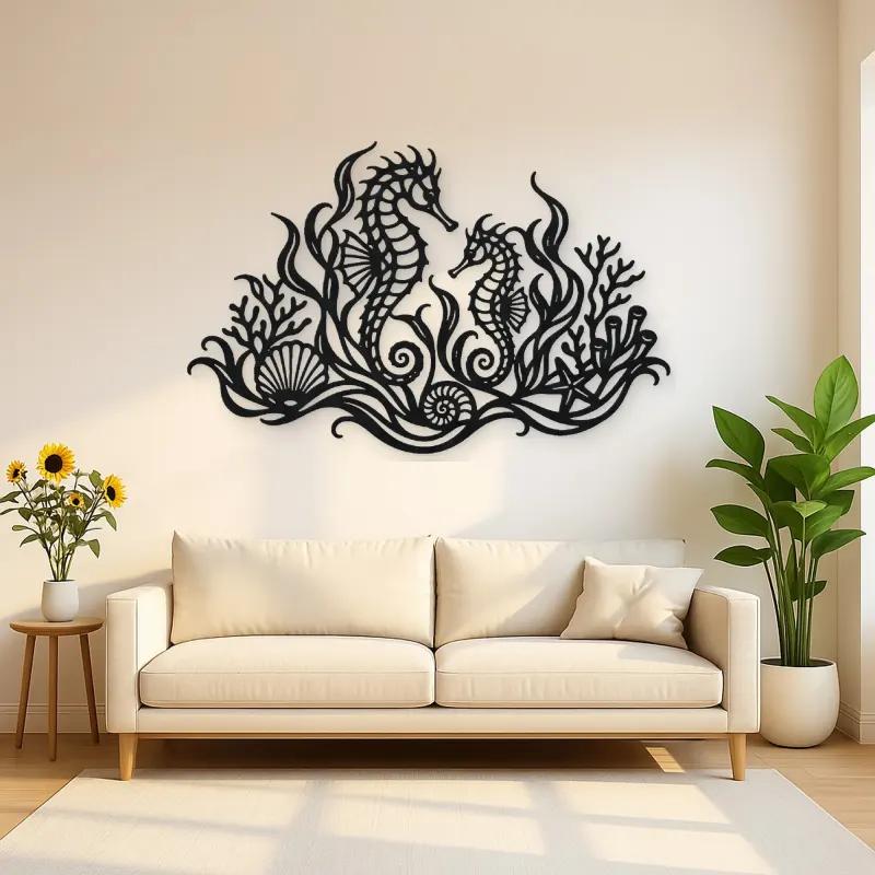 Seahorse Garden Metal Wall Art | Coastal and Nautical Wall Decor