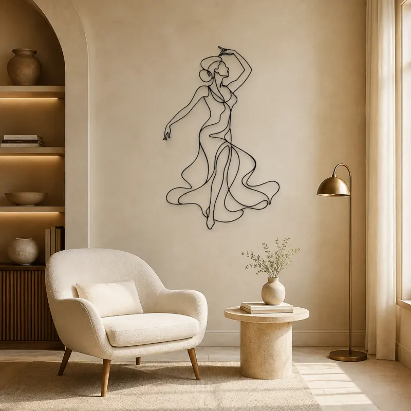 Sensual Line Dancer Metal Wall Art | Dance Silhouette Wall Decor - lifestyle view 5