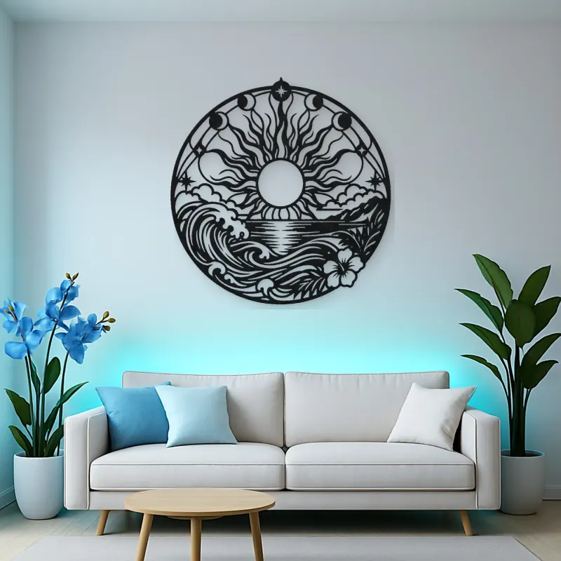 Sun and Ocean Metal Wall Art | Coastal and Nautical Wall Decor