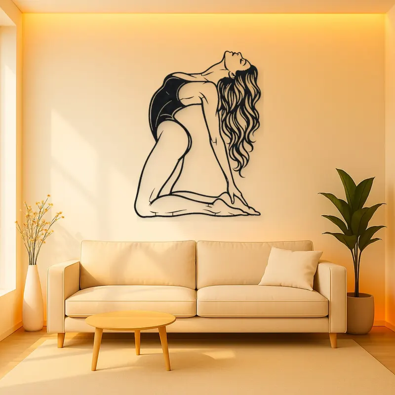 Arched Back Pose Metal Wall Art | Movement Silhouette Decor