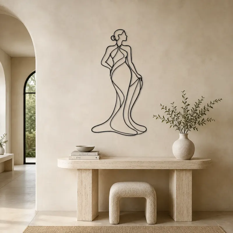 Artistic Torso Flow Metal Wall Art | Feminine Figure Wall Decor - lifestyle view 3
