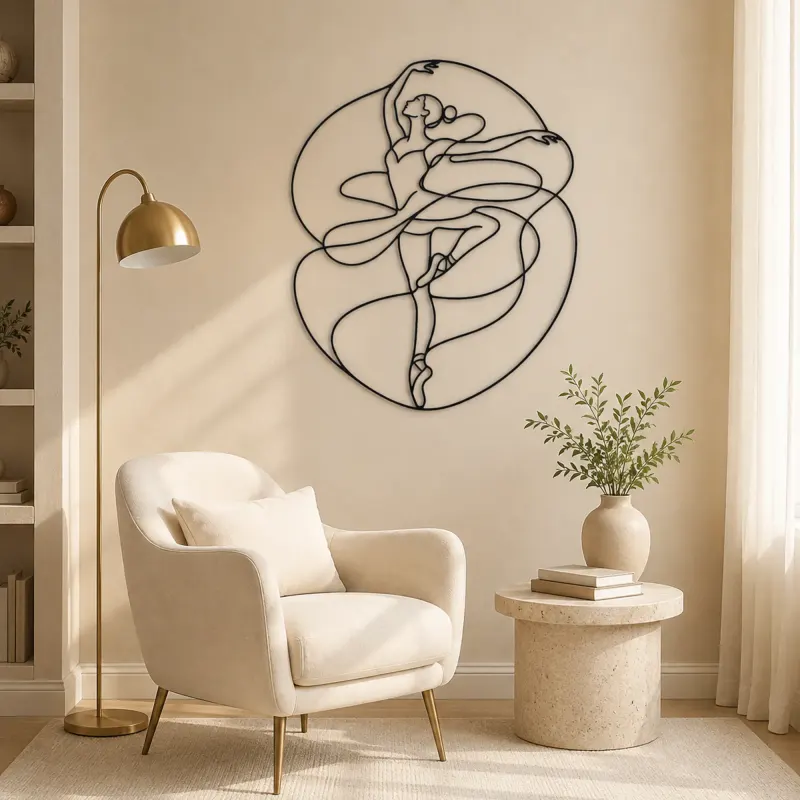 Ballet Pirouette Metal Wall Art | Dance Silhouette Wall Decor - lifestyle view 5