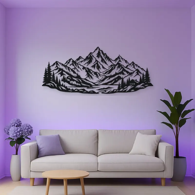 Alpine Crown Metal Wall Art | Nature Silhouette Decor