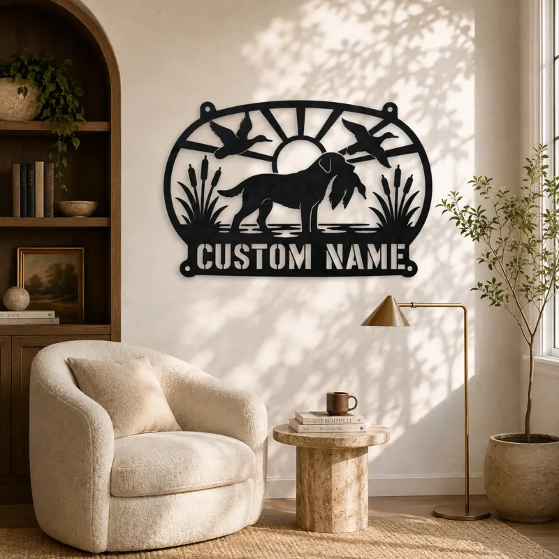 Personalized Duck Hunting Dog Metal Wall Art - lifestyle view 5