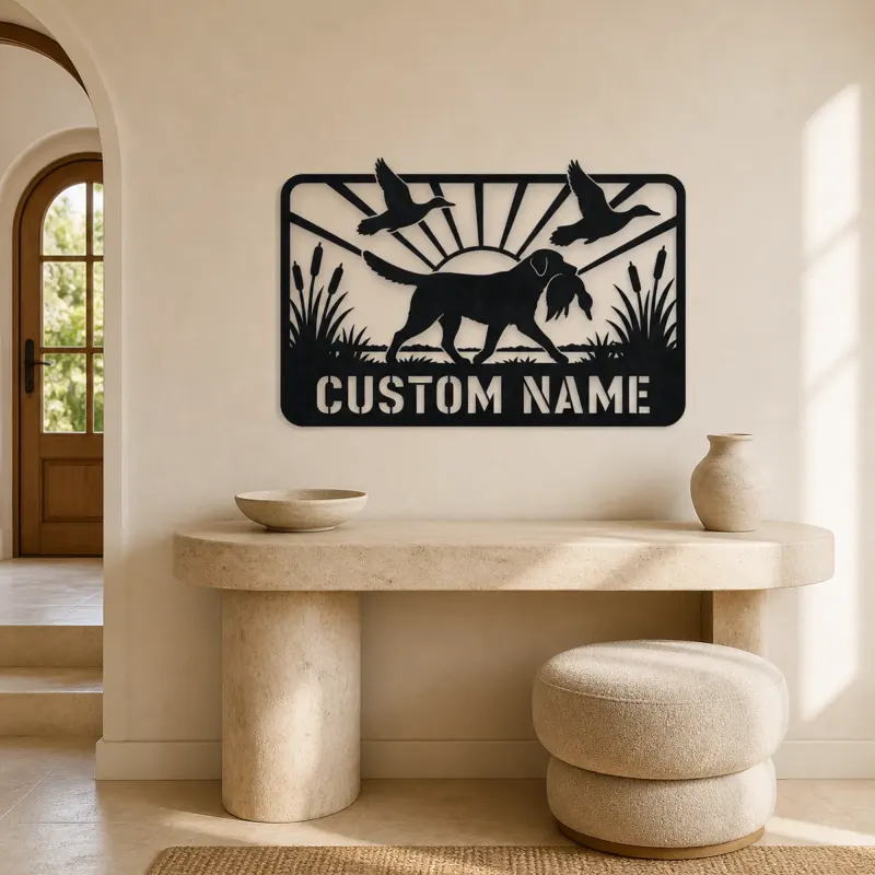 Personalized Retriever Duck Hunting Metal Wall Art - lifestyle view 3