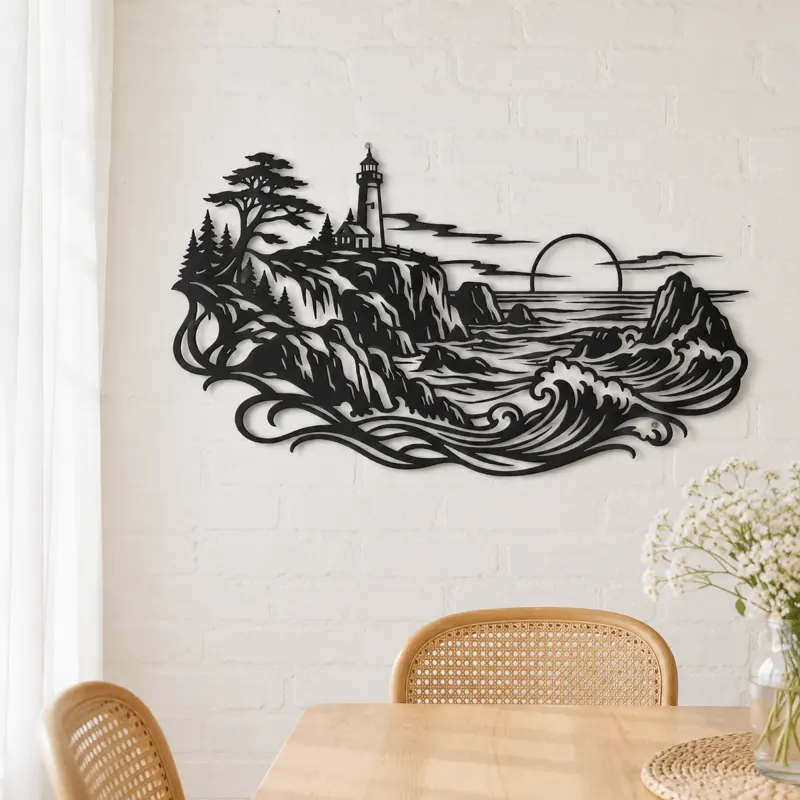 Rocky Coastal Cliffs Metal Wall Art | Coastal and Nautical Wall Decor - lifestyle view 4