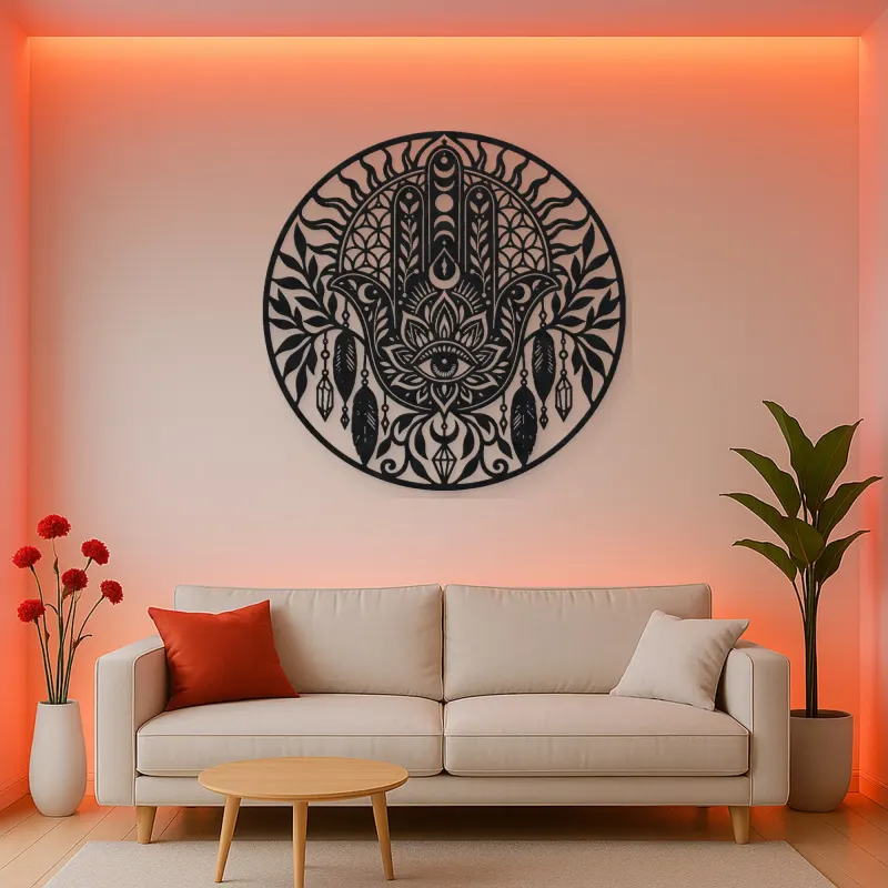 Protection Hand Metal Wall Art | Spiritual Boho Metal Decor