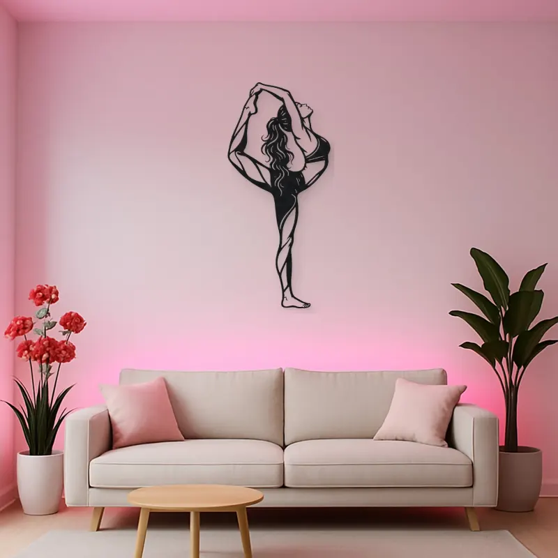 Standing Backbend Metal Wall Art | Movement Silhouette Decor