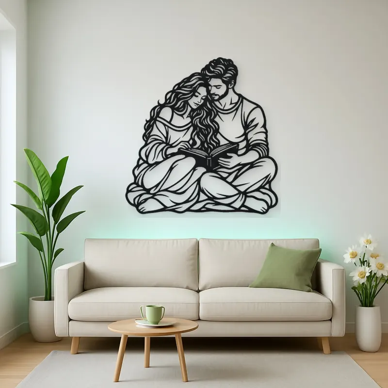 Reading Together Metal Wall Art | Cozy Home Metal Decor