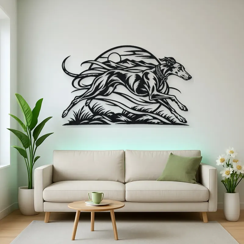 Greyhound Motion Metal Wall Art | Pet Lover Silhouette Decor