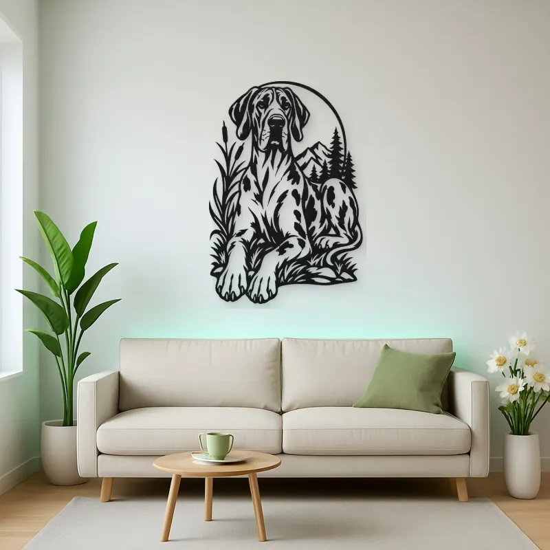Great Dane Minimal Metal Wall Art | Pet Lover Silhouette Decor