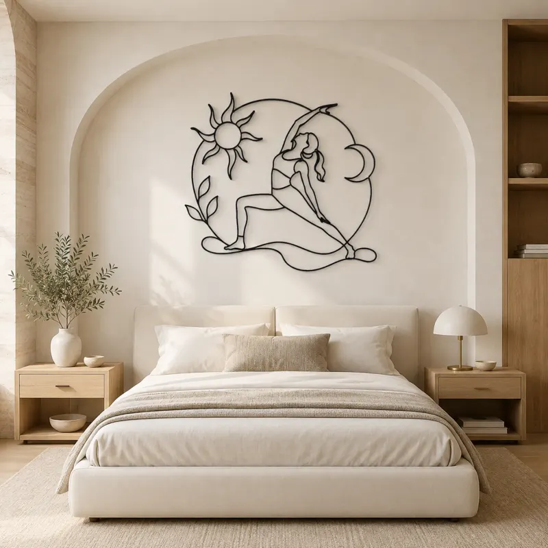 Reverse Warrior Arc Metal Wall Art | Yoga and Meditation Wall Decor - lifestyle view 2