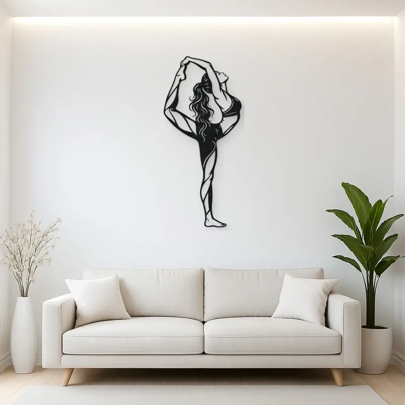 Standing Backbend Metal Wall Art | Movement Silhouette Decor