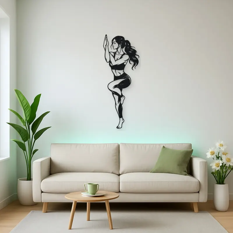 Eagle Pose Balance Metal Wall Art | Movement Silhouette Decor