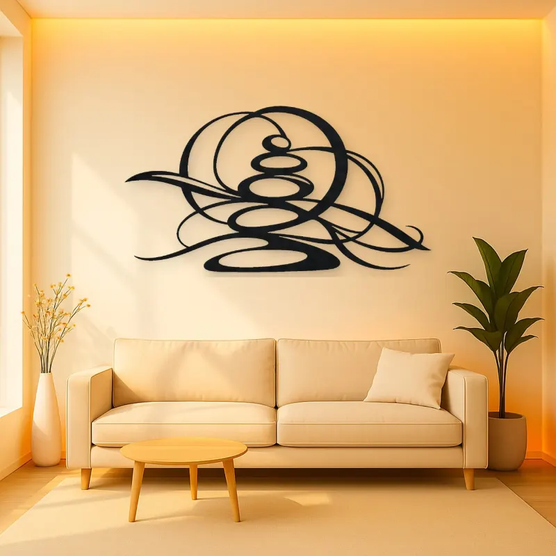 Zen Stone Arcs Metal Wall Art | Modern Abstract Metal Decor
