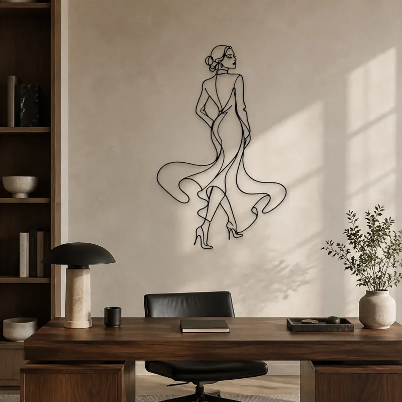 Red Carpet Turn Metal Wall Art | Fashion Figure Wall Decor - lifestyle view 3