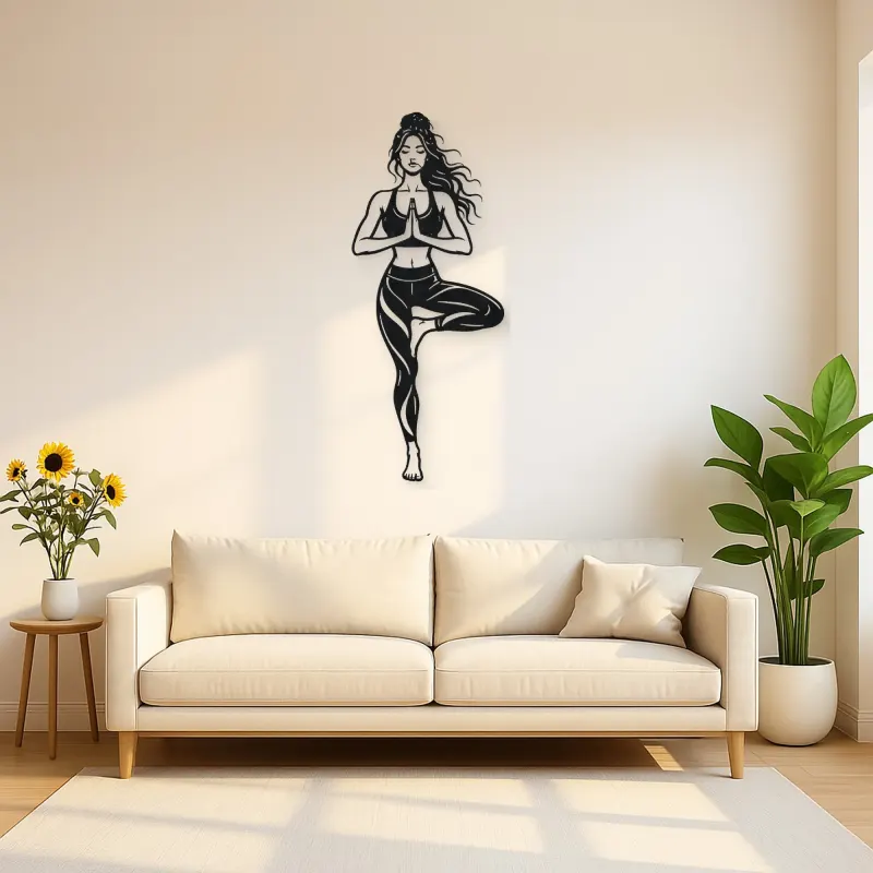 Tree Pose Balance Metal Wall Art | Movement Silhouette Decor