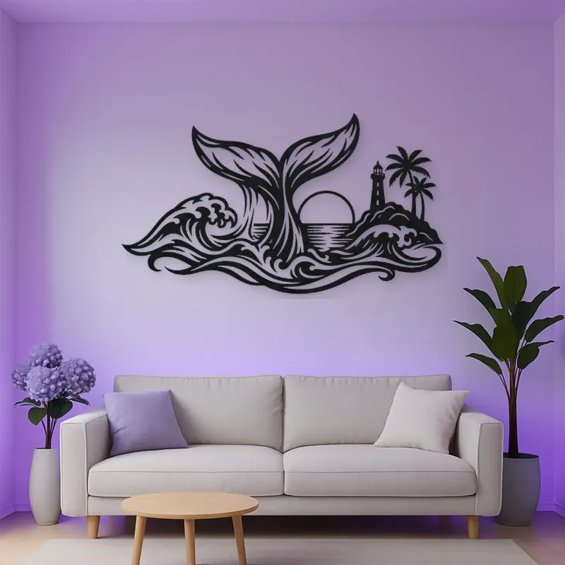 Whale Tail Ocean Metal Wall Art | Coastal and Nautical Wall Decor