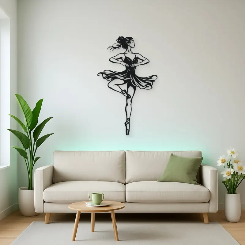 Ballet Pirouette Metal Wall Art | Movement Silhouette Decor