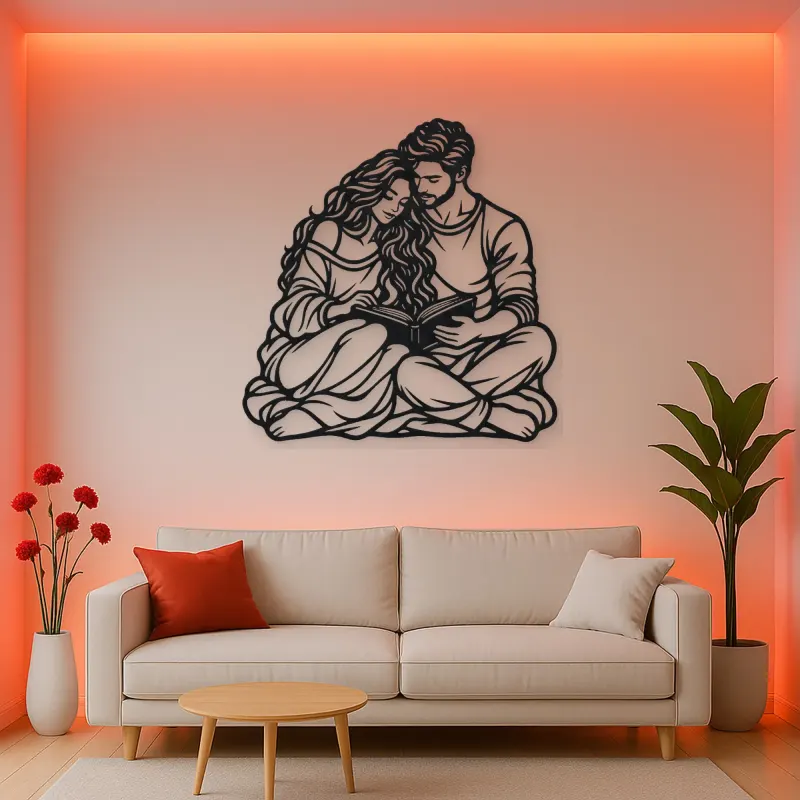 Reading Together Metal Wall Art | Cozy Home Metal Decor