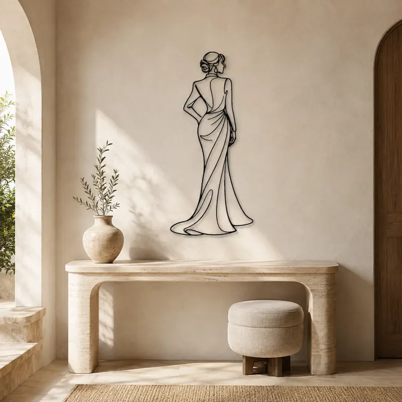 Confident Back Pose Metal Wall Art | Fashion Figure Wall Decor - lifestyle view 3