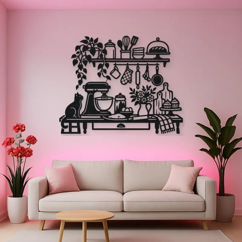 Baker Kitchen Line Metal Wall Art | Cozy Home Metal Decor