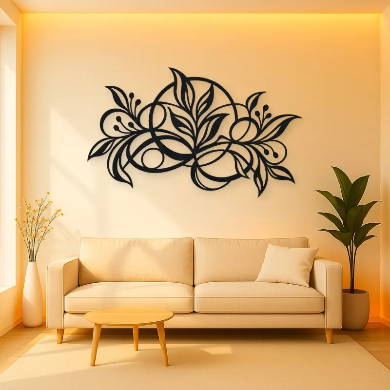 Botanical Abstract Fusion Metal Wall Art | Modern Abstract Metal Decor