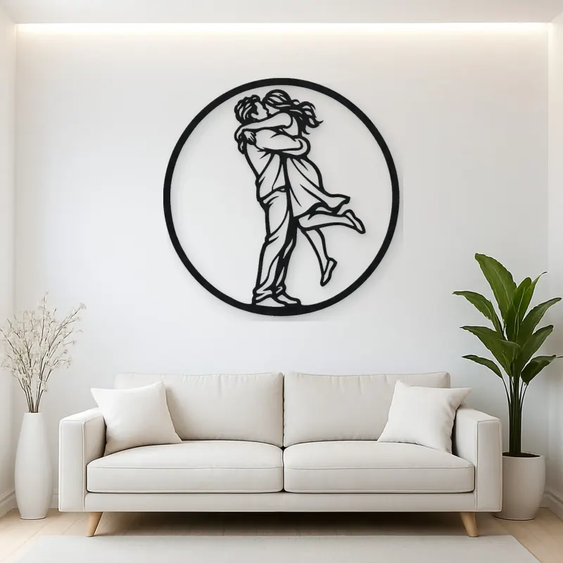 Long Distance Reunion Metal Wall Art | Romantic Couple Decor