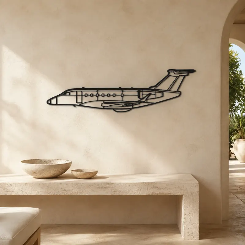 Praetor 600 Airplane Silhouette Metal Wall Art, Metal Aircraft Silhouette, Aviation Wall Decor, Aviator Decor - lifestyle view 3