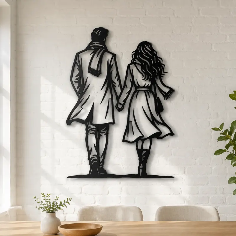Evening Stroll Couple Metal Wall Art | Romantic Couple Decor - lifestyle view 4