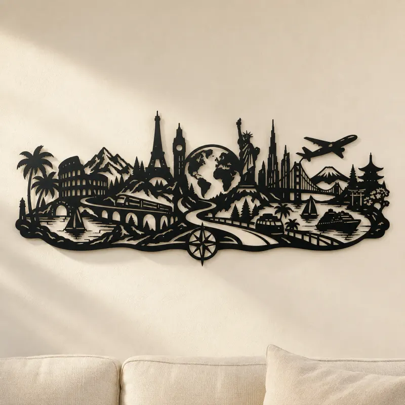Camino de Wanderlust Infinito Cartel de Metal | Decoración Mural Abstracta Moderna