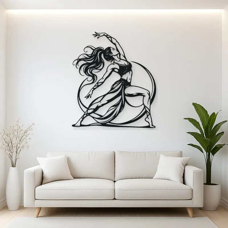 Warrior Flow Metal Wall Art | Movement Silhouette Decor