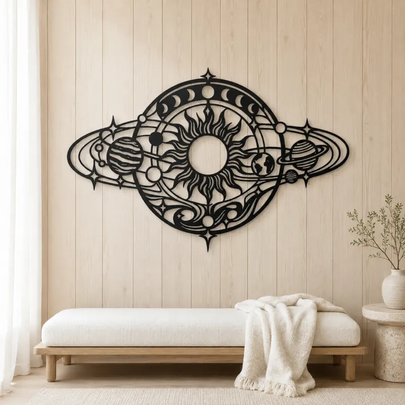 Orbiting Planets Flow Metal Wall Art | Modern Abstract Metal Decor - lifestyle view 5
