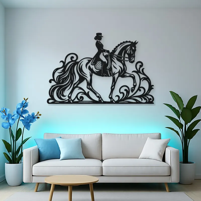 Dressage Elegance Metal Wall Art | Equestrian Wall Decor
