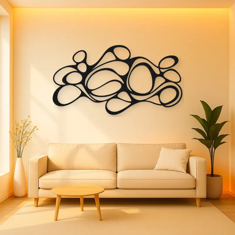 Organic Pebble Rhythm Metal Wall Art | Modern Abstract Metal Decor