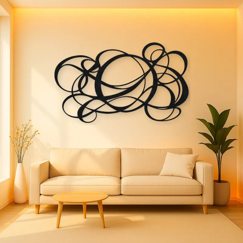 Asymmetric Circle Dance Metal Wall Art | Modern Abstract Metal Decor
