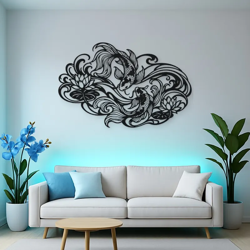 Koi Water Flow Metal Wall Art | Coastal and Nautical Wall Decor