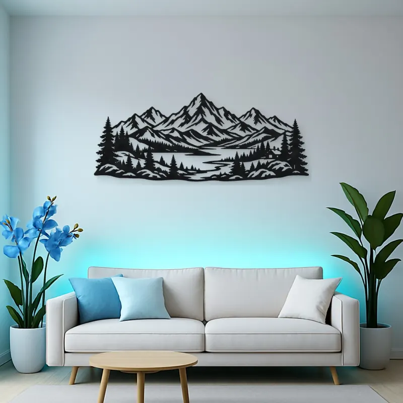 Snowcap Serenity Metal Wall Art | Modern Abstract Metal Decor