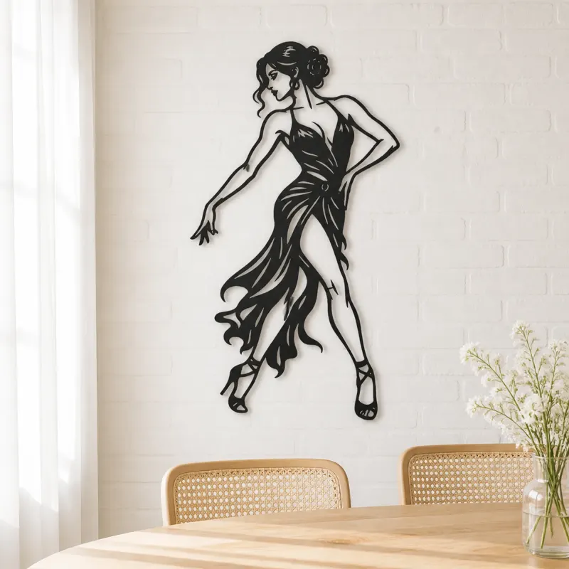 Tango Solo Figure Metal Wall Art | Movement Silhouette Decor - lifestyle view 4