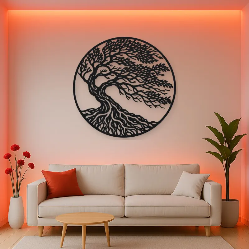 Windblown Tree Metal Wall Art | Botanical Metal Wall Decor